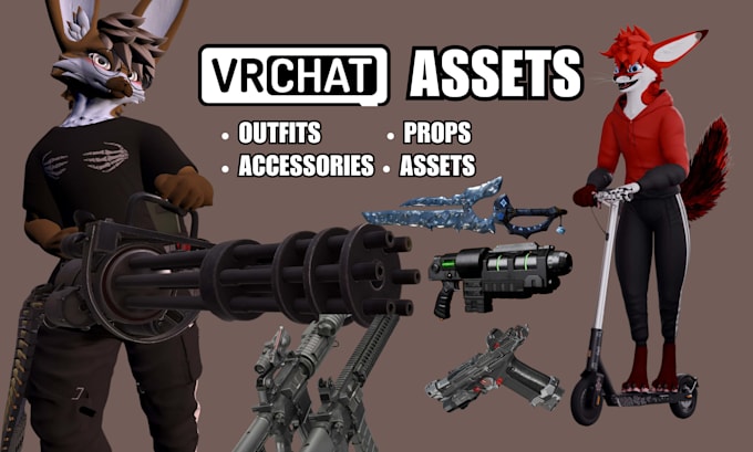 3d model custom vrchat outfit, vrchat assets vrchat clothing props accessories