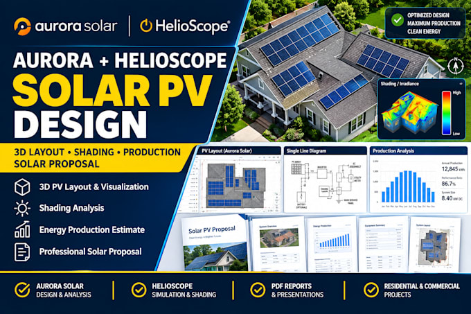 design solar pv systems with aurora solar and helioscope