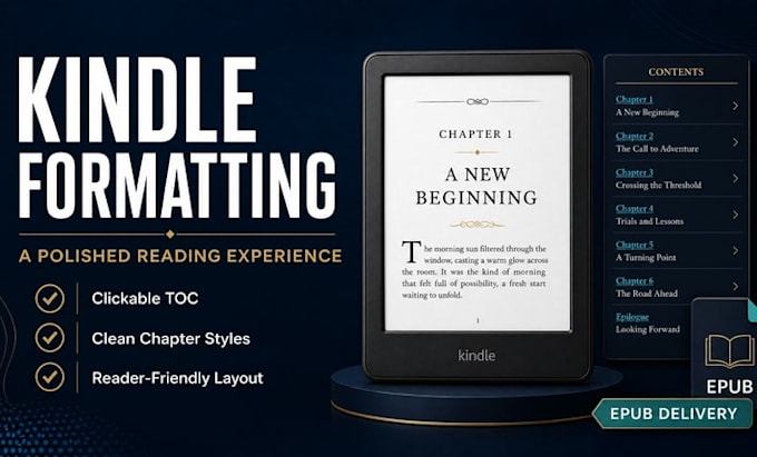 do kindle ebook formatting for amazon KDP with a clickable toc