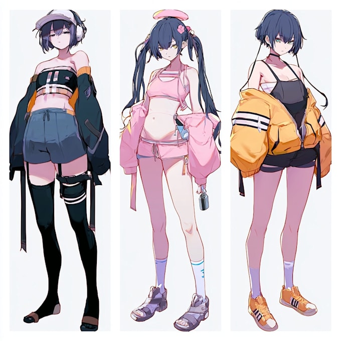 draw anime character design sheet