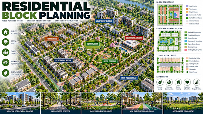design residential block planning layouts housing development concepts