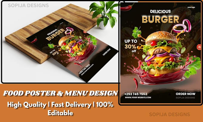 design restaurant food poster and menu