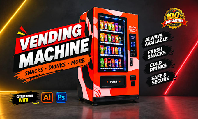 create professional vending and atm machine wrap