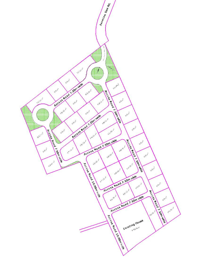 design land subdivision plotting plans for acres in autocad