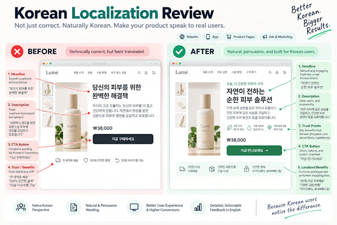 review and localize your website or app for korean users