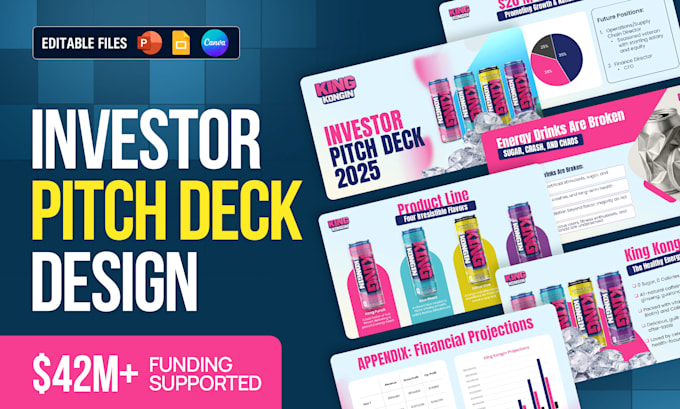 design an investor pitch deck and startup presentation