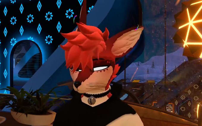 custom furry vrchat avatar with face tracking full body rigging vrm model quest
