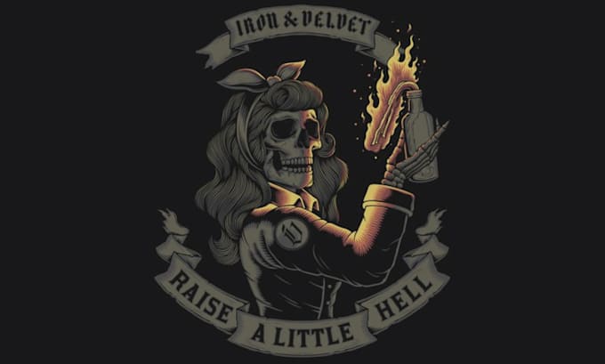 design custom skull and skeleton art for tshirts and logo