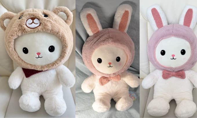 create a custom plush character reference sheet toy blueprint and turnaround