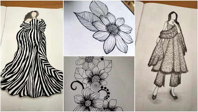draw a custom hand drawn designs and sketch