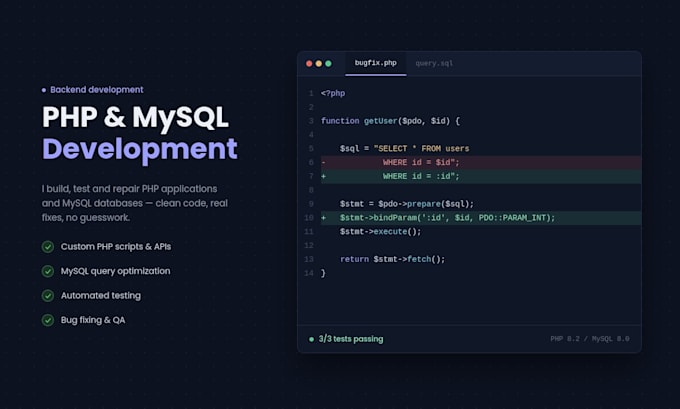 fix PHP bugs and mysql issues in your website