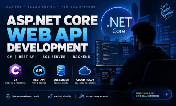 develop asp net core web API and backend solutions