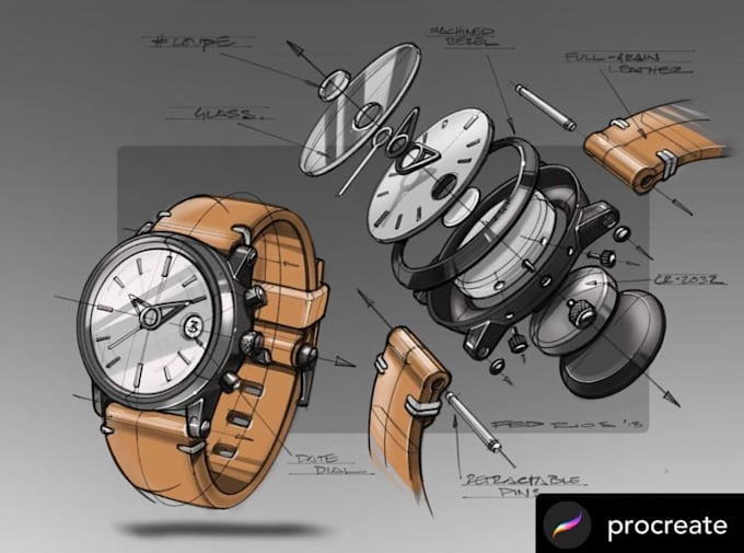 create professional 3d watch product design, realistic rendering, and cad models