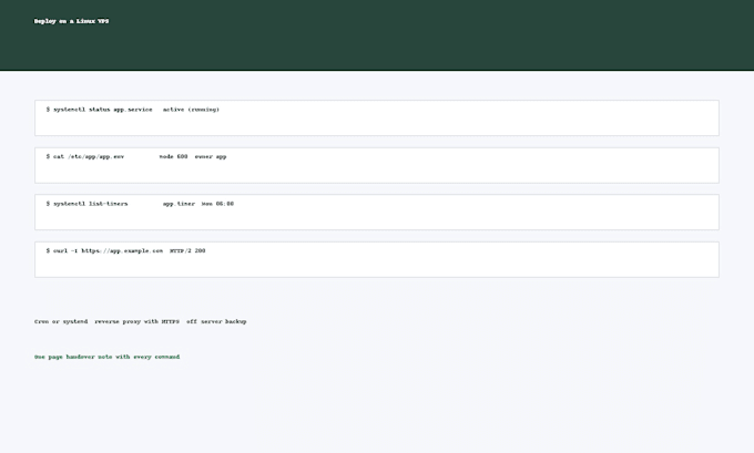 deploy your script or app on a linux vps with cron systemd and backups