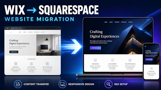 migrate wix to squarespace with a professional SEO friendly website setup