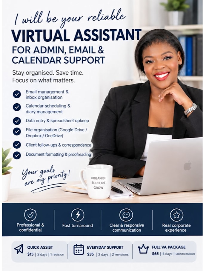 be your reliable virtual assistant for admin
