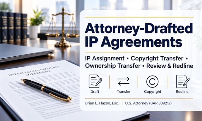 draft a legal copyright and IP assignment agreement