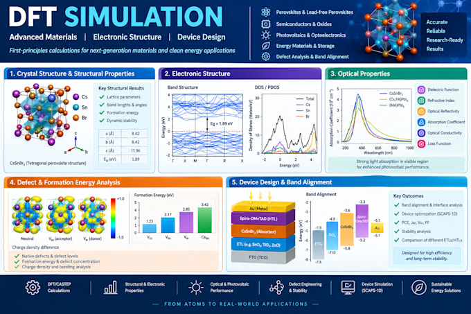 perform a dft simulation of advanced materials device design