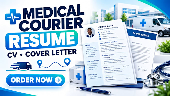 write medical courier resume, CV and cover letter