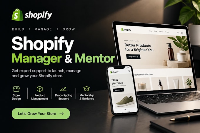 shopify manager dropshipping mentor virtual assistant ecommerce consultant