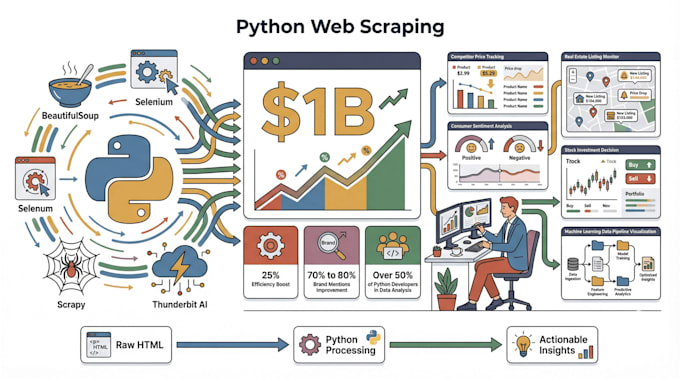 do python developer , web scraping, and automation scraping