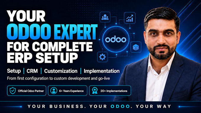 be odoo erp developer for odoo setup, crm, customization and odoo implementation