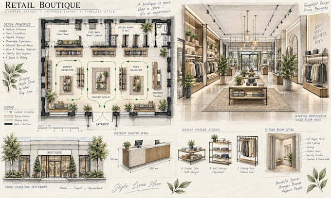 design retail store layout and floor plan