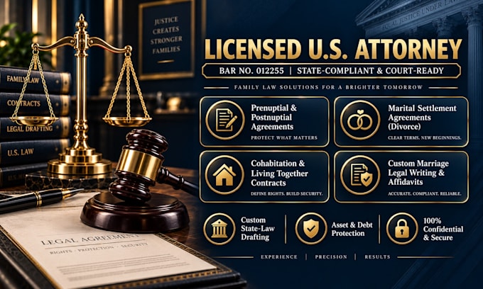 draft your US marital settlement agreement and divorce contract