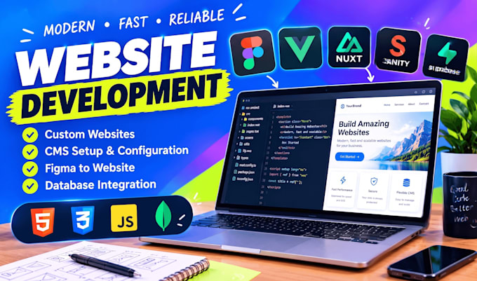 do modern website using vue js and nuxt