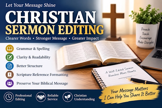 professionally edit and proofread your christian sermon