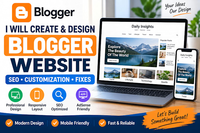 create and design blogger blogspot website, do all services