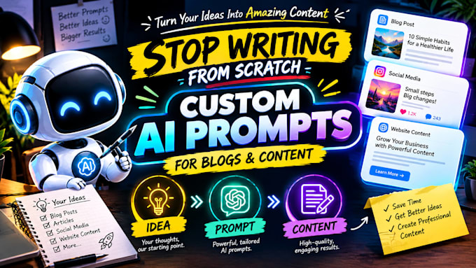 create custom ai prompts for blogs and content writing