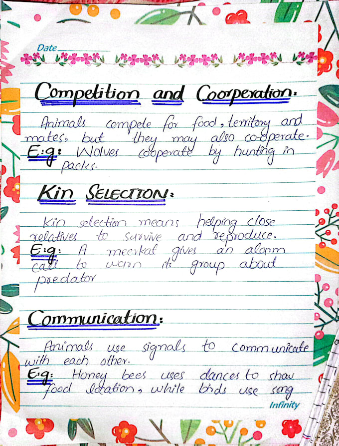 create aesthetic and professional zoology and medical notes