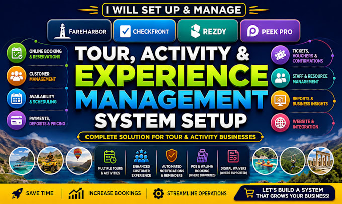 setup fareharbor checkfront rezdy peek pro tour activity management