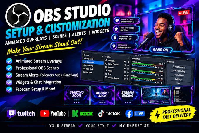 setup animated obs overlays scenes alerts and widgets for your stream