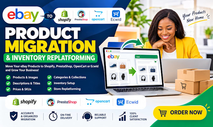 migrate ebay products prestashop opencart shopify ecwid inventory replatforming