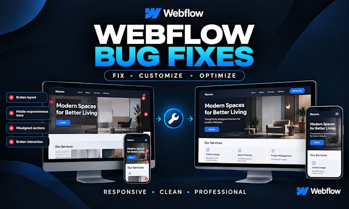 fix webflow bugs in your webflow website webflow expert bug fixes customization