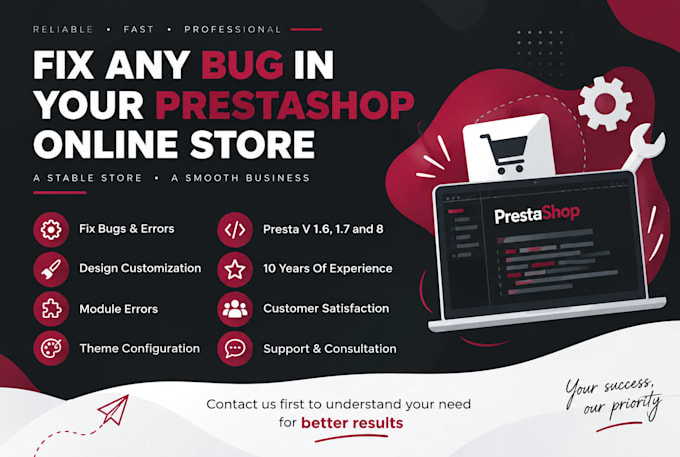 fix any bug on your prestashop