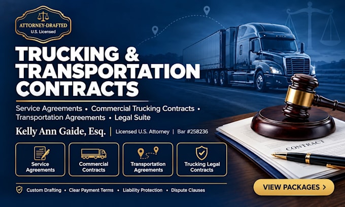 draft a legally binding commercial trucking service agreement