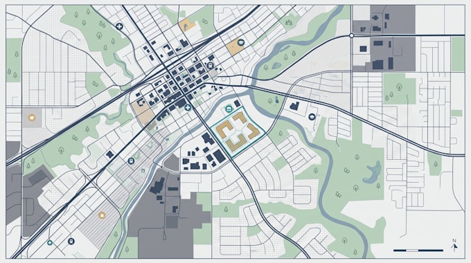 create real estate map, property location map and design custom flat vector map
