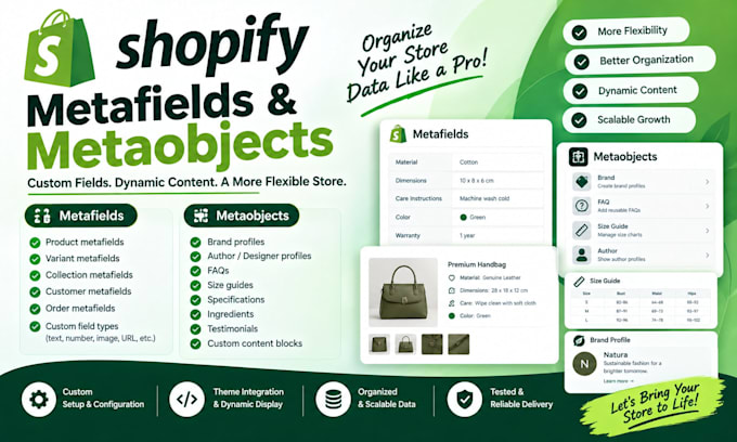 set up and customize shopify metafields and metaobjects for your store
