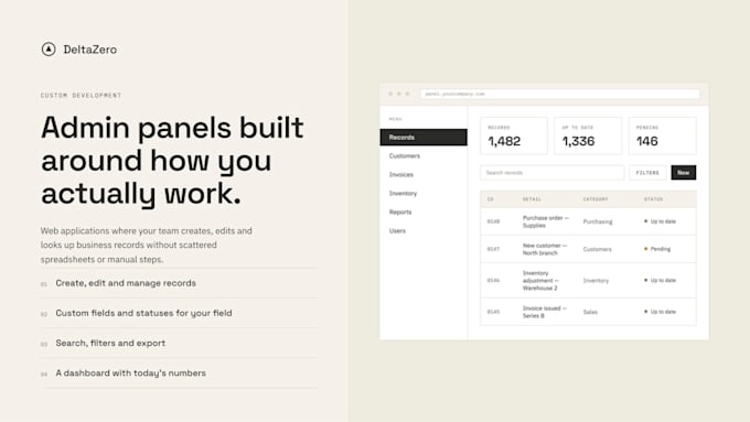 build a custom crud admin panel to manage your business data