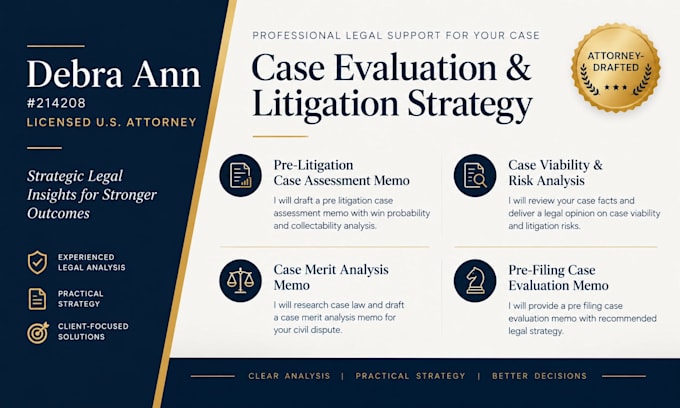 draft a pre litigation case assessment memo with win probability legal memo
