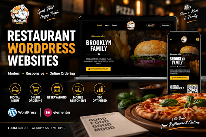 design and develop a restaurant wordpress website