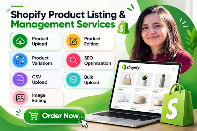 do shopify product listing, shopify data entry, bulk upload products