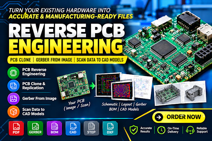 reverse pcb engineering, pcb clone, gerber from image, scan data to cad model