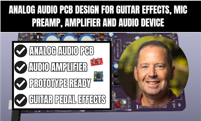 analog audio pcb design for guitar effects,mic preamp,amplifier and audio device