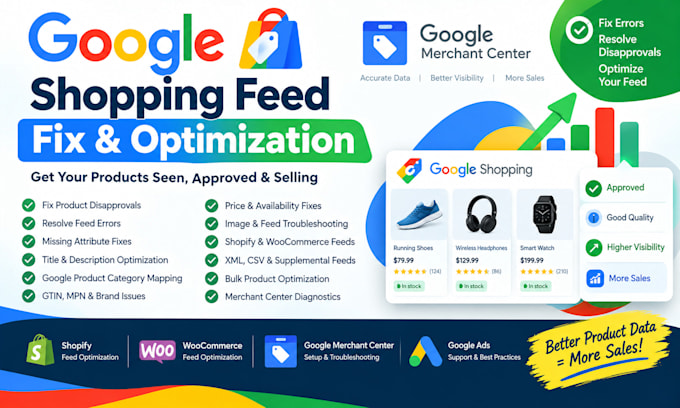 fix and optimize your google shopping feed and merchant center issues