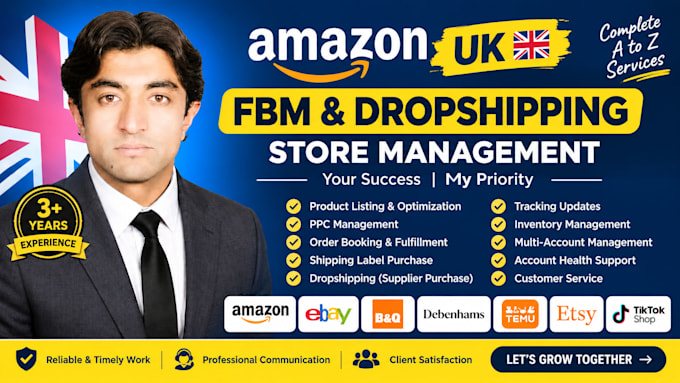 manage your amazon UK fbm and dropshipping store