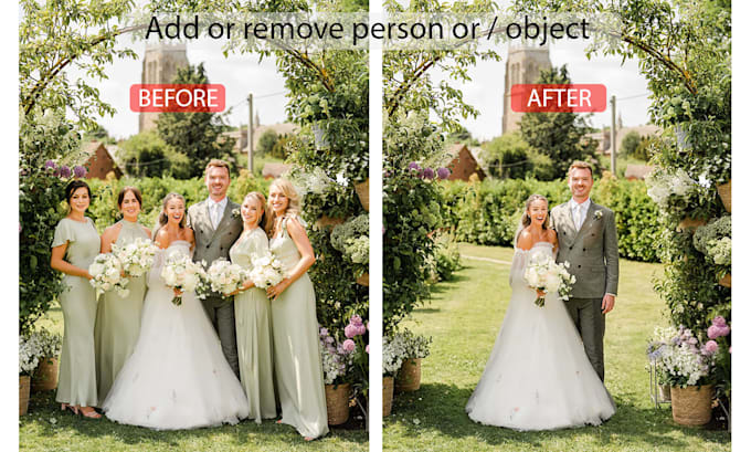 add or remove person or object and edit image in photoshop